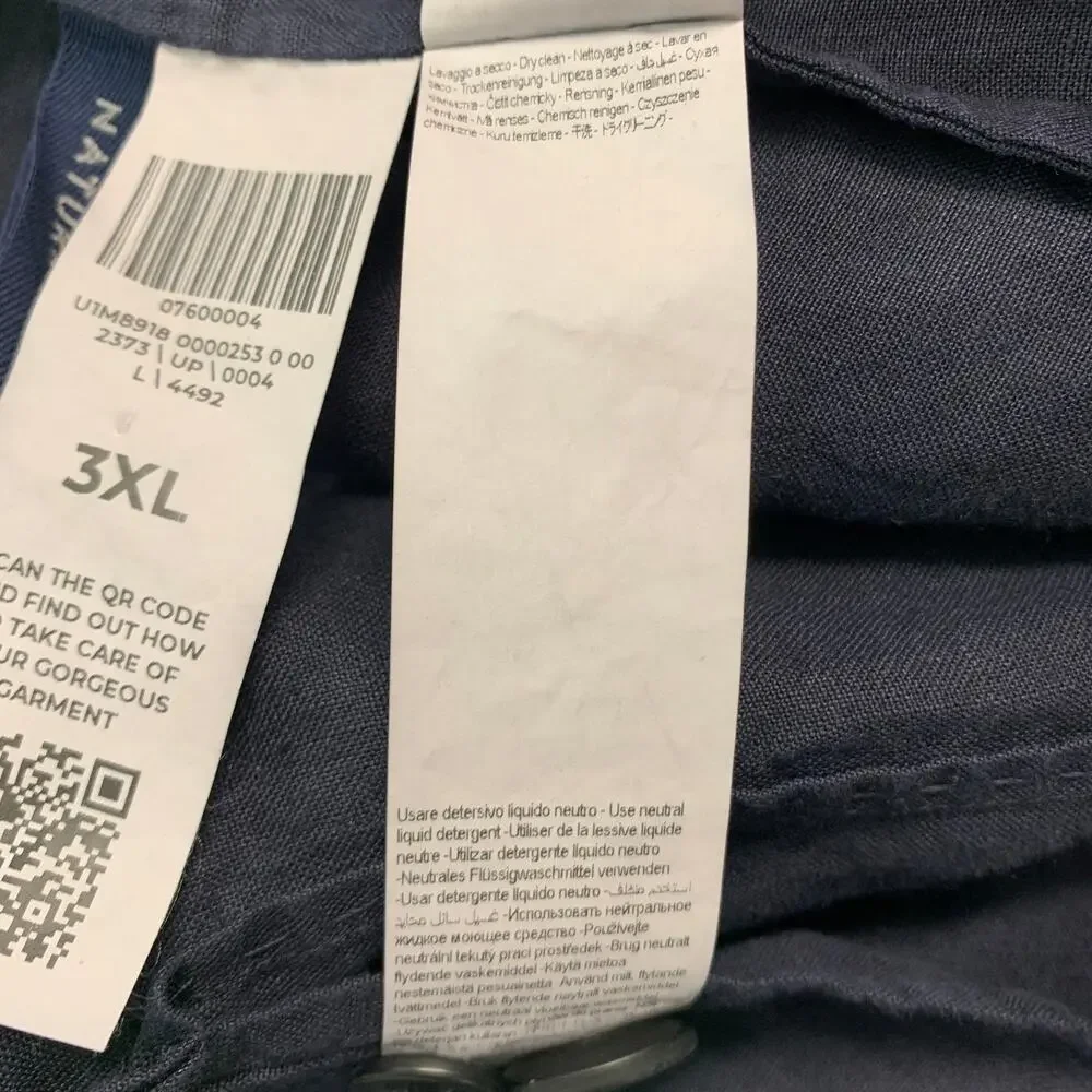 120% LINO Size 46 Navy Linen Notch Lapel Sport Coat - Picture 10 of 10